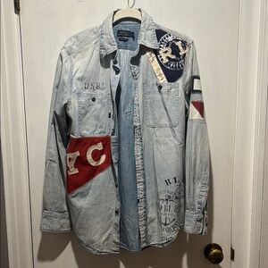 Polo by Ralph Lauren Denim Button Down Shirt - Blue and Red